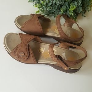 Brown Dansko Sandals With Velcro Straps